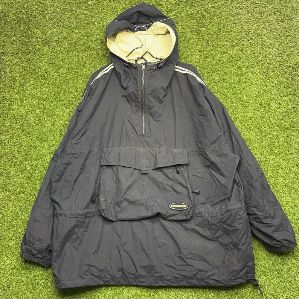 Vintage Abercrombie Fitch Jacket Mens XL Anorak Pullover Fleece Lined 90s y2k